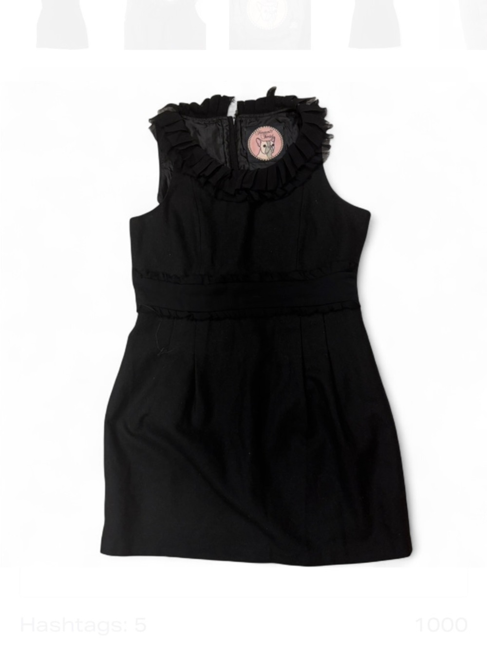 Forever 21 Twist Women's Large Wool Blend With Ruffles mini Black Dress